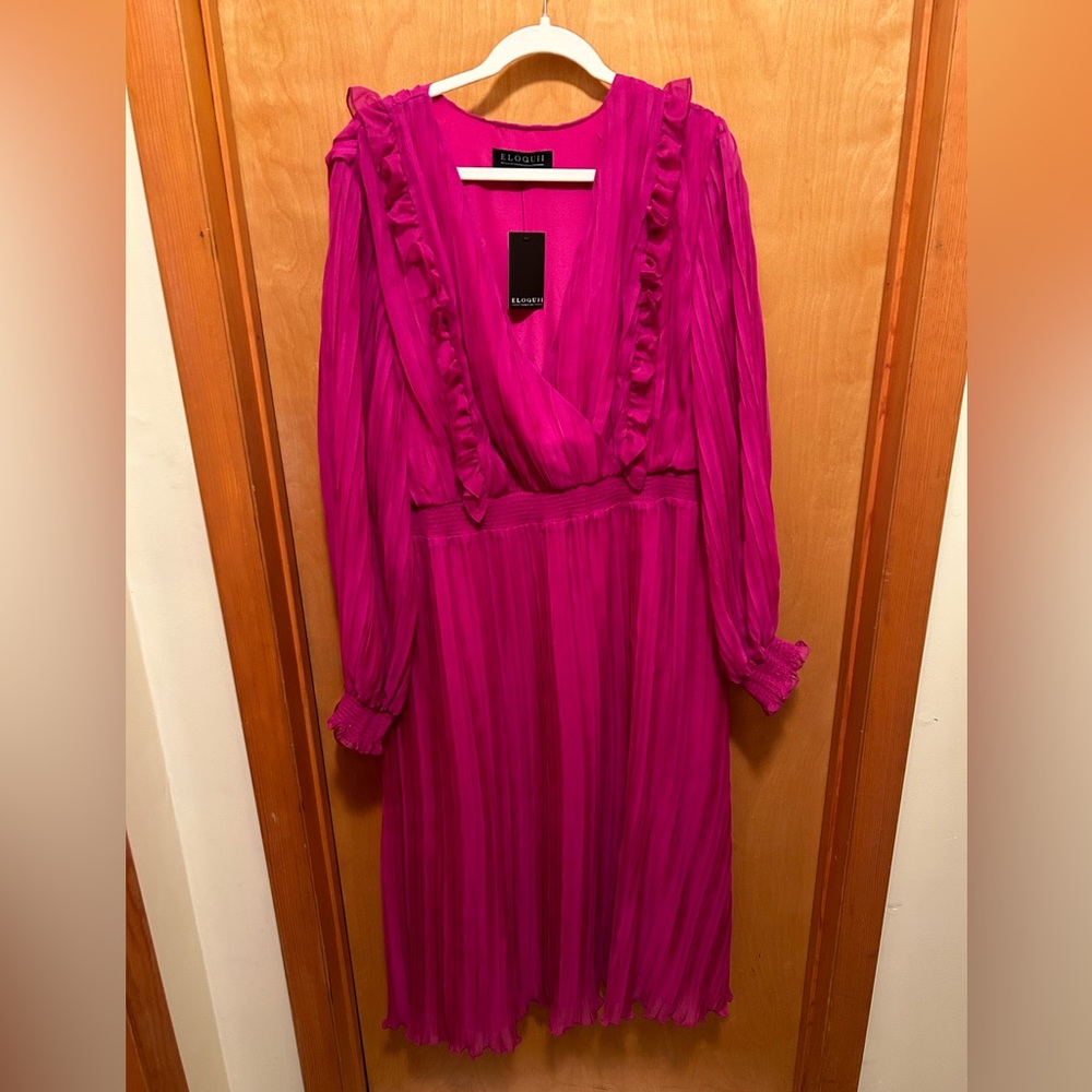 Fuchsia Eloquii occasion midi dress size 20